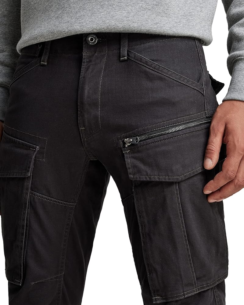 G-STAR Men's Rovic Zip 3D Straight Cargo Pants Black in Size